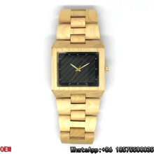 Top-Quality Maple Bamboo Square Wooden Watches Quartz Watches Hl10